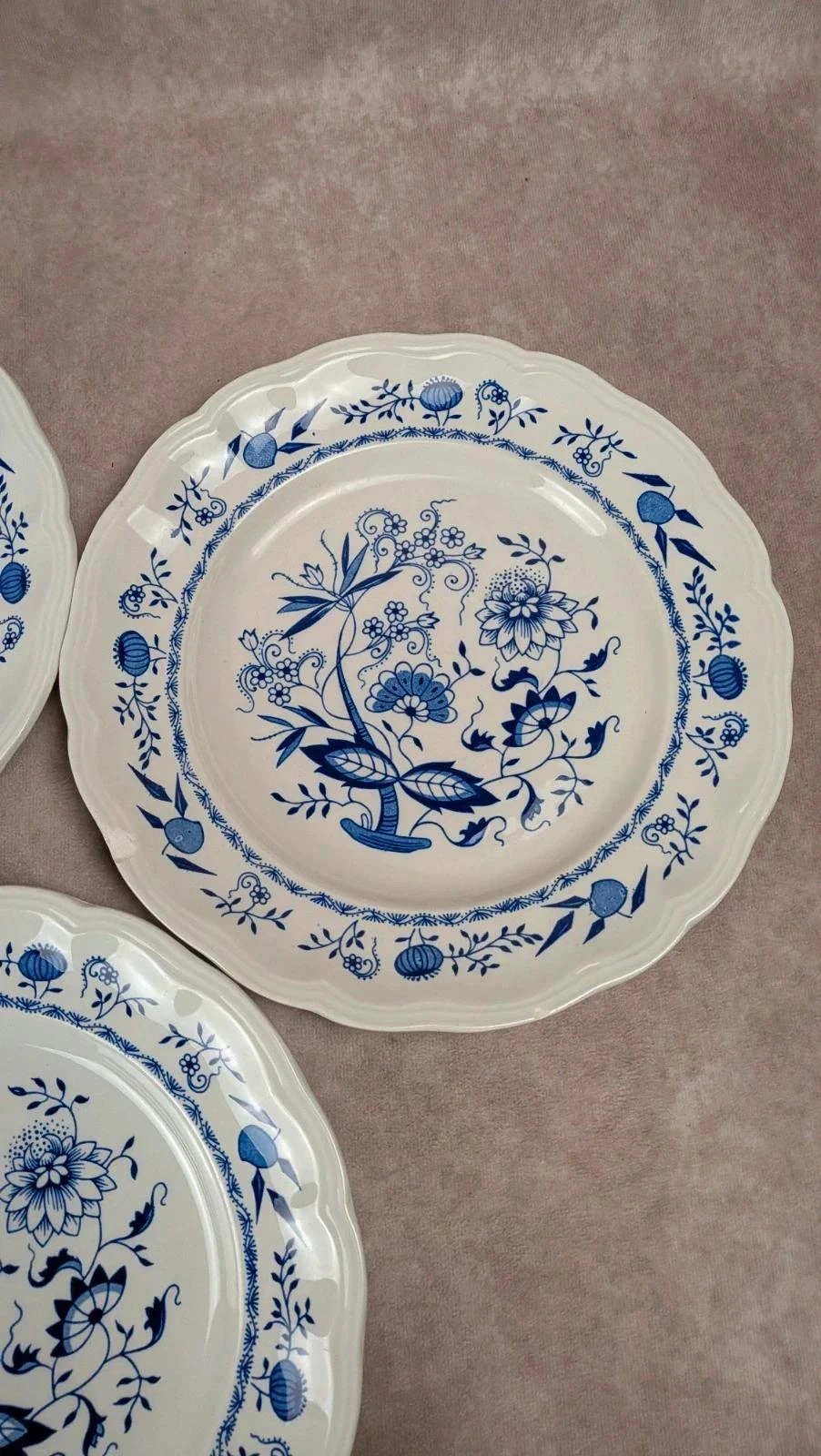Conjunto de 3 pratos planos Lunéville decoração azul tradicional – photo 5